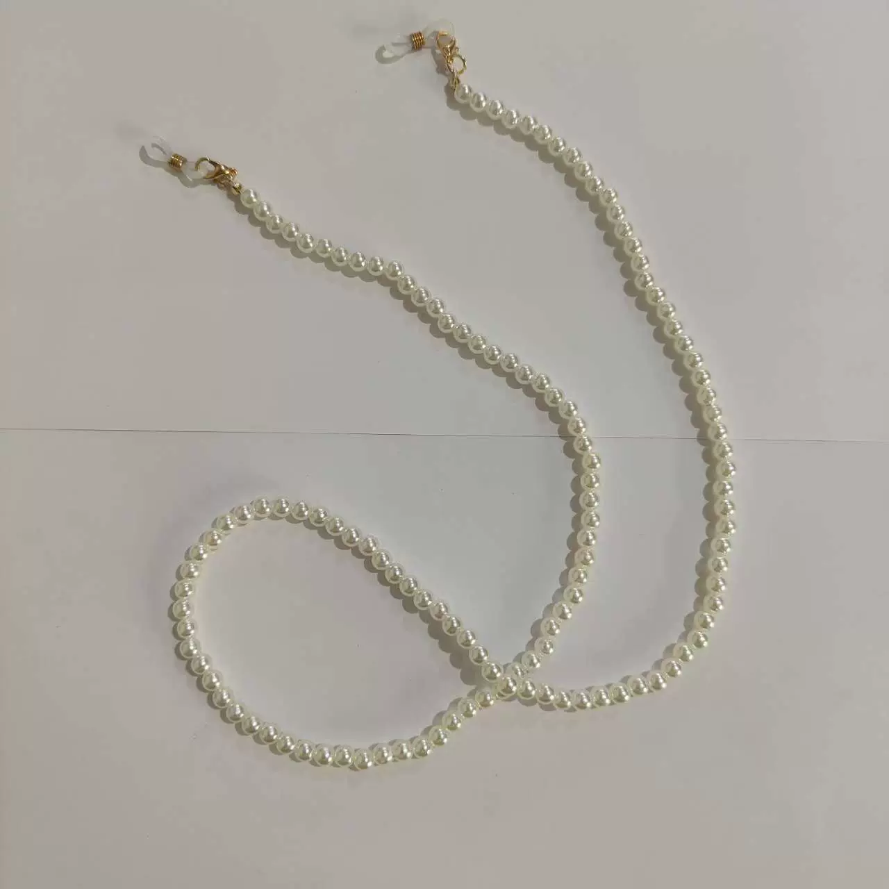 6MM仿珍珠串珠米白约71CM多用眼睛链口罩链项链帽子挂件服饰配件