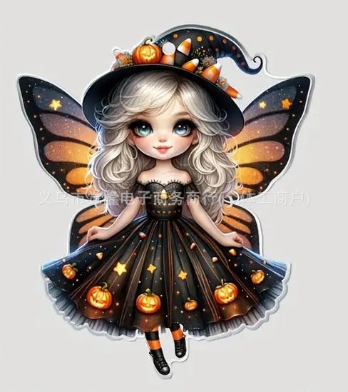 Nuevos productos transfronterizos de acrílico Halloween Elf de automóviles decoración colgante accesorios de llaves colgante soporte fijo image 13