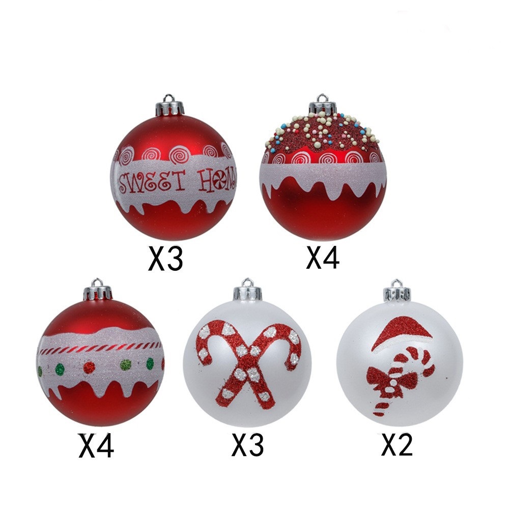 Navidad de plástico pintado bola de Navidad 8CM16 juegos de árbol de Navidad atmósfera del centro comercial decoración bola caja de regalo embalaje