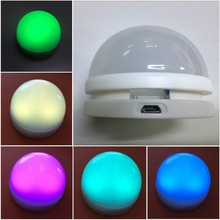 七彩LED拍拍硅胶灯底座电池款小夜灯USB供电硅胶搪胶发光夜光