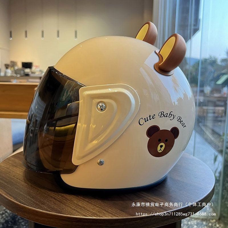 Winter 3C Safety Certified Electric Vehicle Helmet Motorcycle Battery Car Cartoon