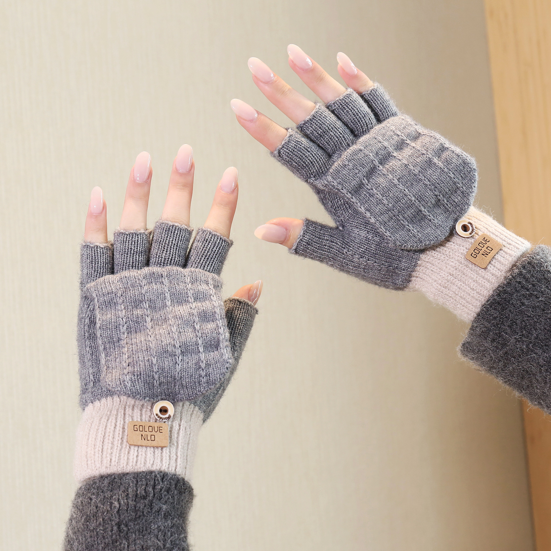 Guanti invernali in velluto spesso antifreddo da equitazione con touch screen, caldi guanti unisex in lana_voghion.com