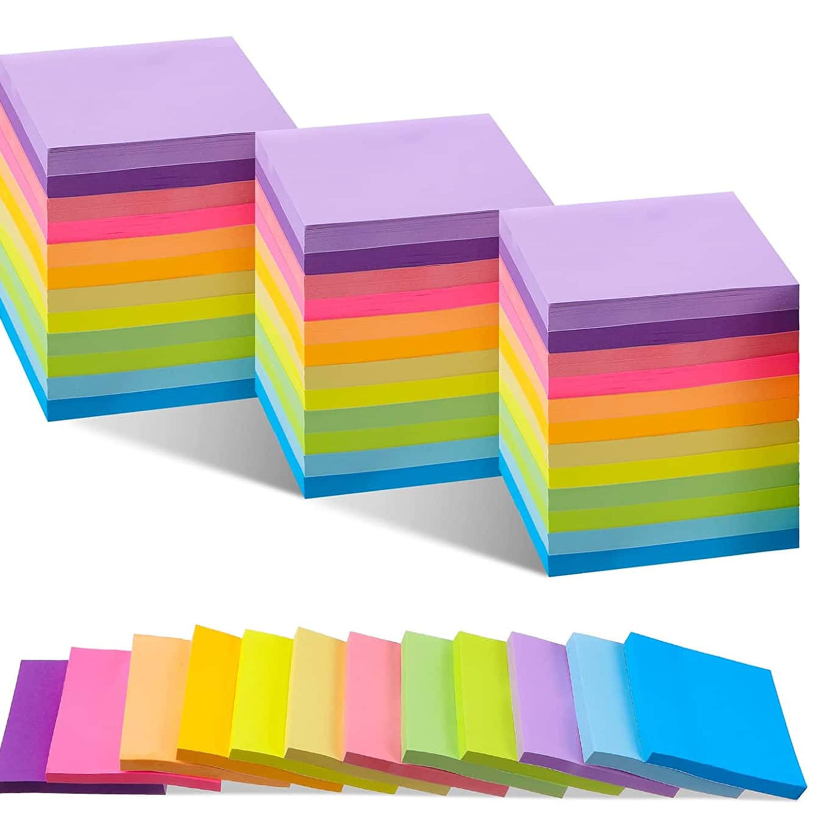 Notas adhesivas en color fluorescente 3 * 3inch notas para estudiantes N pegatinas de venta caliente transfronteriza notas de venta directa de fábrica image 1