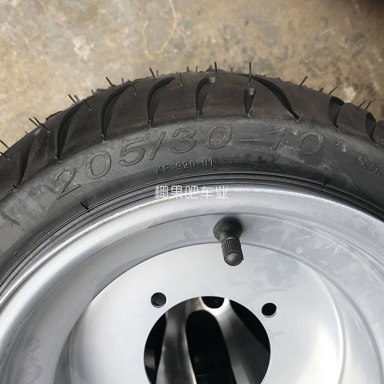 Four-Wheel Off-Road Motorcycle, Beach Bike, Go-Kart, 205/30-10 Inch Road Tire, Vacuum Flat Tire Wheel Hub