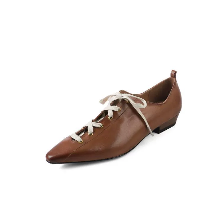 Leather retro footwear heels, belt, low shoes, cowhide