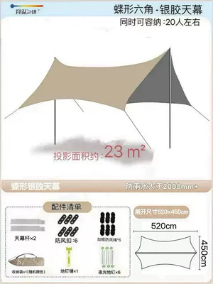 Avtomobil yan çətirləri, Black Rubber Big Canopy - silver-glue-hexagonal-quicksand-gold-45-52m-free-hammer-upgrade