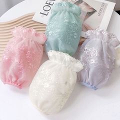 雙層蕾絲袖套女秋冬韓版學生網紗袖筒防污耐髒辦公室羽絨服