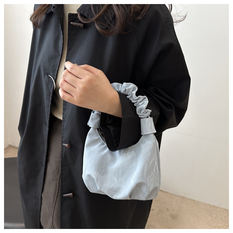 2024 Autumn/Winter ins solid-color stylish handbag with underarm pleats, a gentle Korean-style single-shoulder bag for women undefined