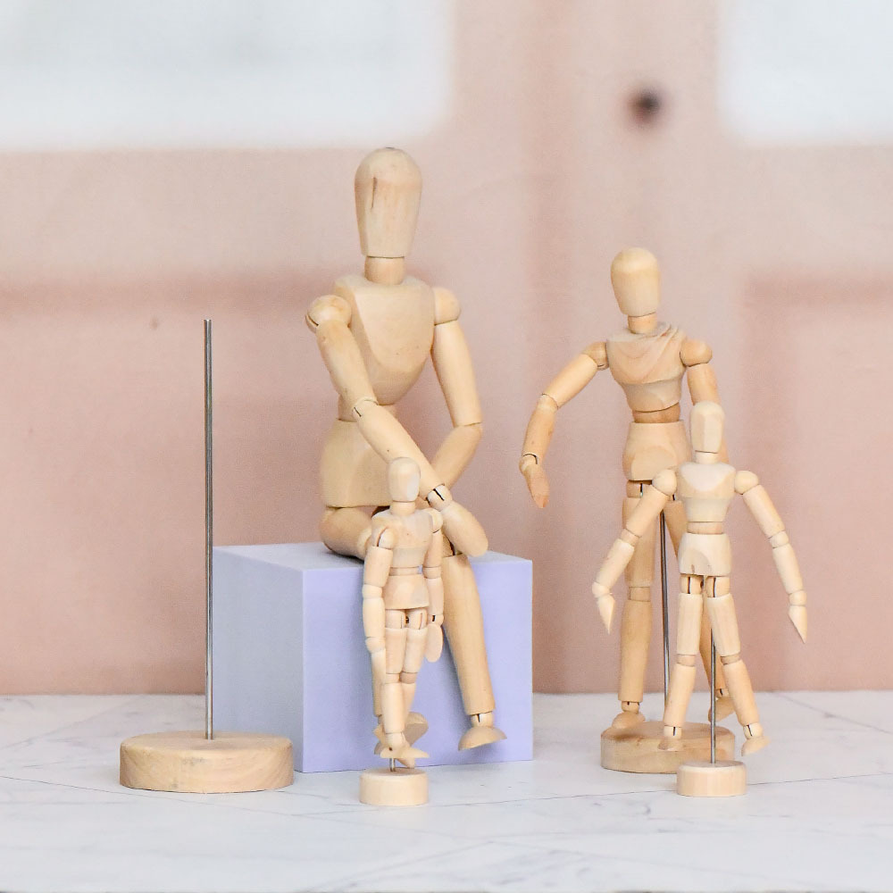 Muñecas de madera de dibujo de imitación de cuerpo humano modelo de arte 12 pulgadas muñecas de madera móviles adornos de madera