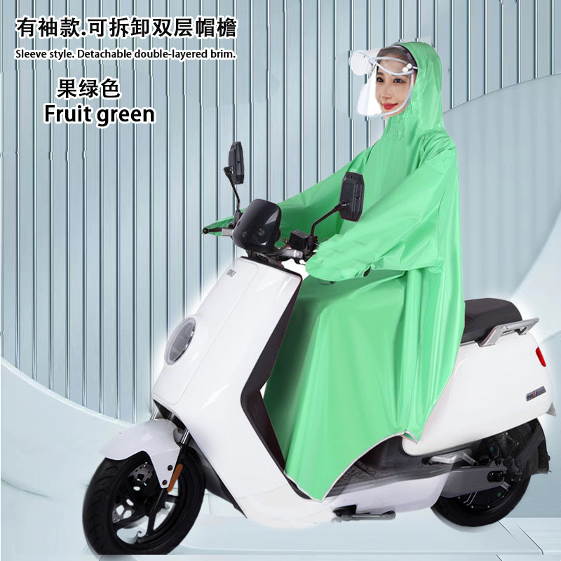 Impermeable con mangas, poncho para bicicleta, poncho para bicicleta eléctrica para hombres y mujeres, poncho de lluvia para una sola persona, impermeable de una pieza para exteriores