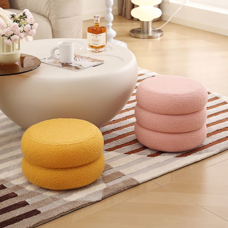 Taburete de macarón decoración de sala de estar taburete de mesa de té taburete de pie de puerta de cambio de zapatos lindo banco de niños