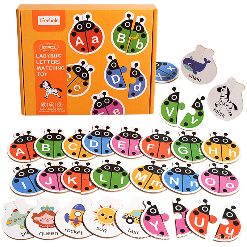 Cross-Border Letter Cognitive Enlightenment for Young Children, Educational Early Education, Animal Word Matching Toy Cards, Matching Board Games