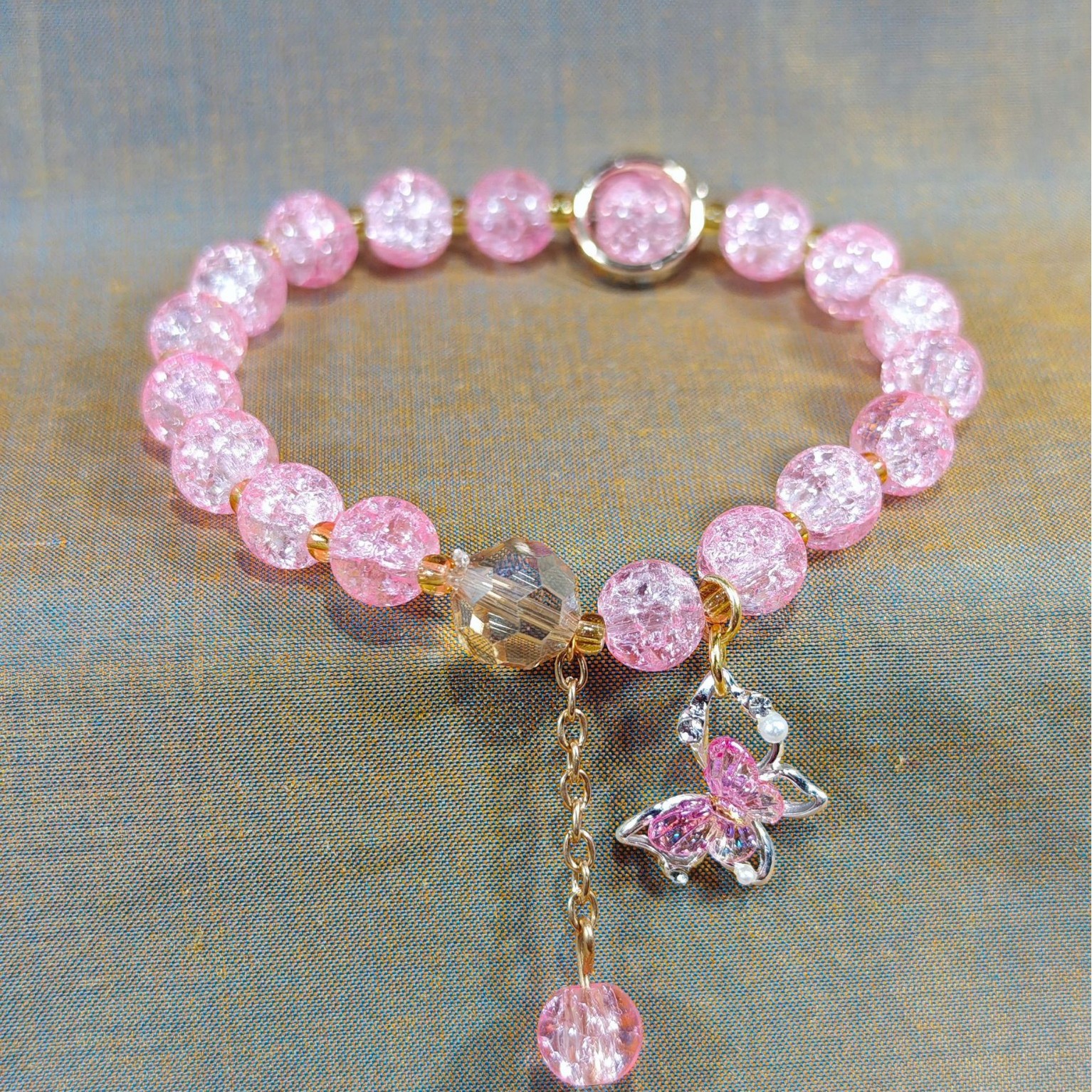 Las celebridades de Internet retro transfronterizas suelen ser todo-fósforo pulsera elástica de estilo ins simple pulsera de moda de lujo ligero, joyería de temperamento