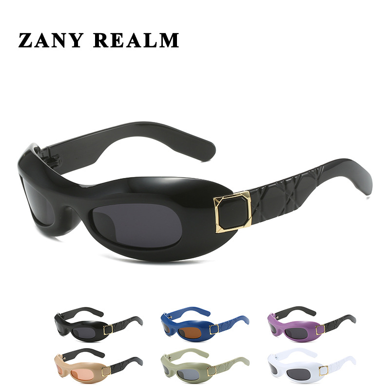 Gafas de sol polarizadas deportivas de ciclismo de moda transfronterizas europeas y americanas personalidad Gafas de sol a prueba de polvo con montura ovalada Y2K sunglasse