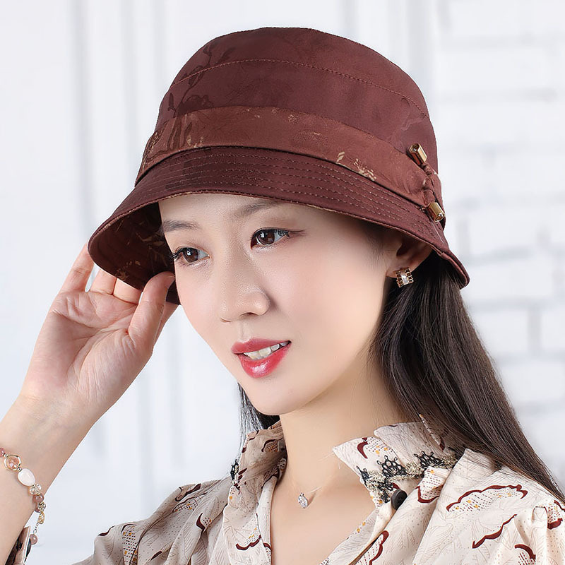 2025年春秋上新圆平顶国风腰条盆帽可折叠时装帽显脸小遮白发帽女|undefined