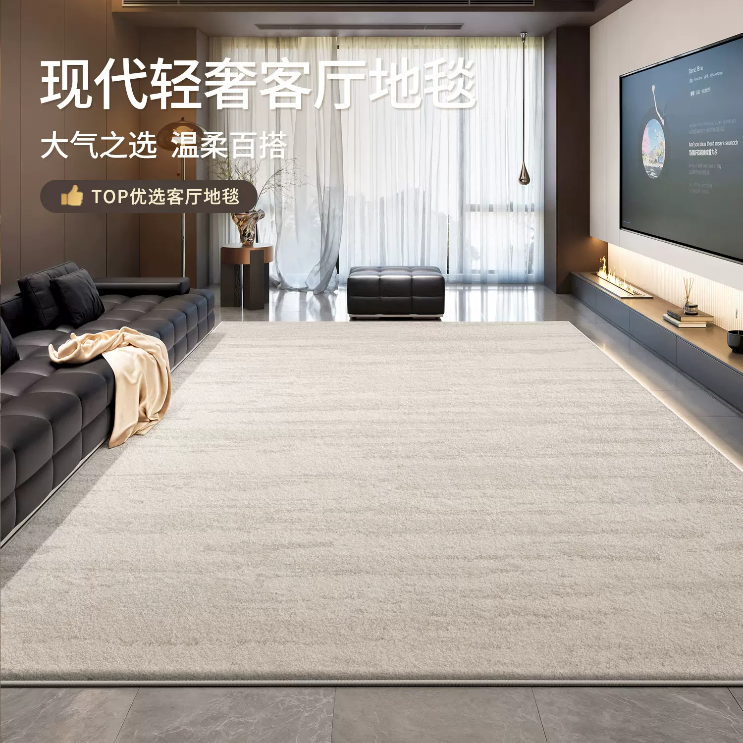 地毯客厅轻奢高级耐脏易打理意式极简现代卧室沙发地垫防水防污