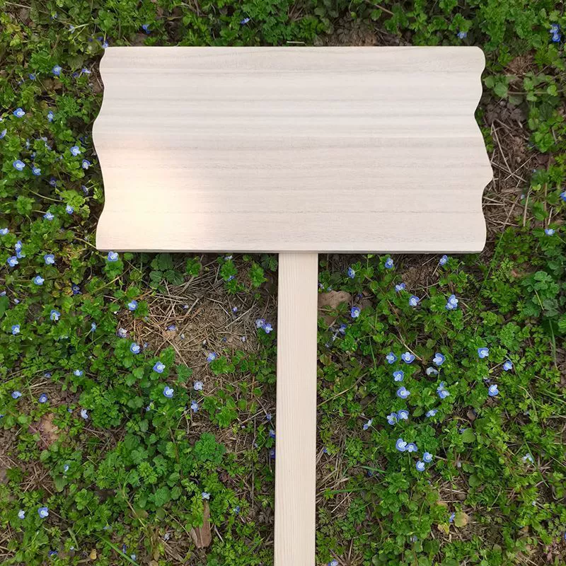 Знак напоминания о цветах, напольная этикетка, знак школьного детского сада, деревянный знак, знак напоминания о саду