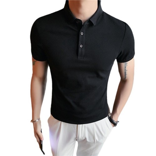 Men's Short Sleeve Polo Shirt Summer New Business Casual Youth Style Cotton Collar Trend Brand Top