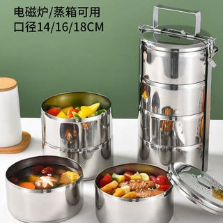 跨境工厂批发盒多层分格餐盒提篮上班族便携便当盒304食品级不锈