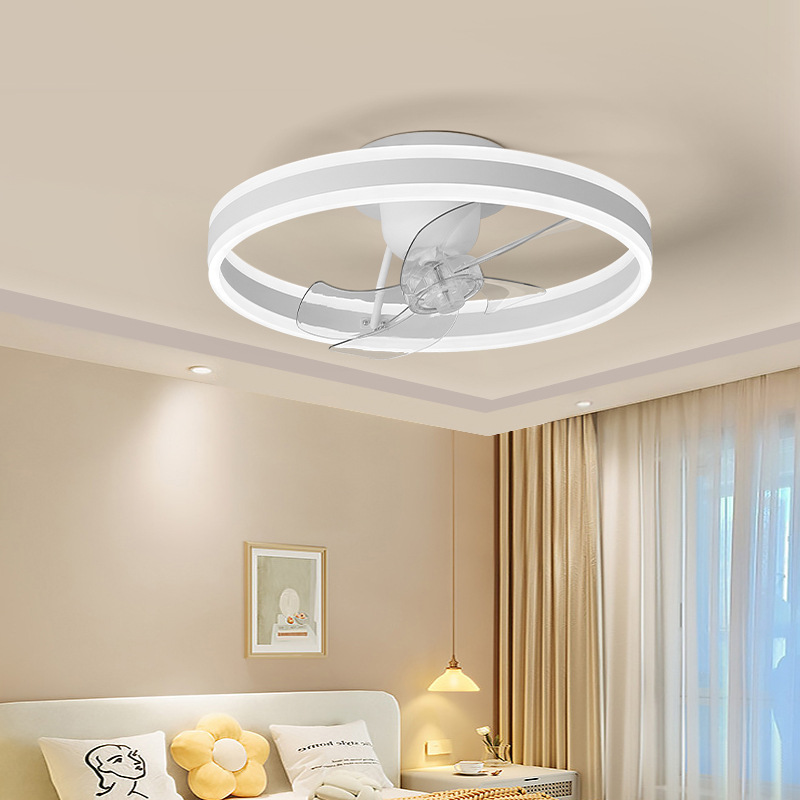Lámpara Ventilador de Techo Oscilante 360° de Acrílico y Plástico, Control Inteligente, para Sala de Estar y Dormitorio image 5
