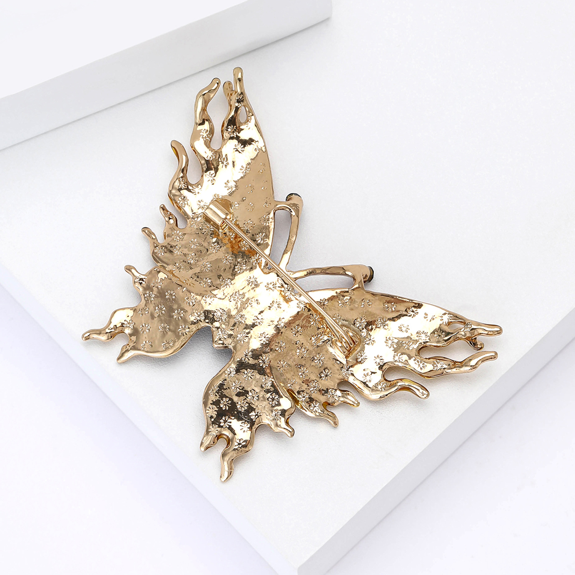 Purple, Green Color Retro Pin Butterfly Alloy Inlay Rhinestones Women's Brooches