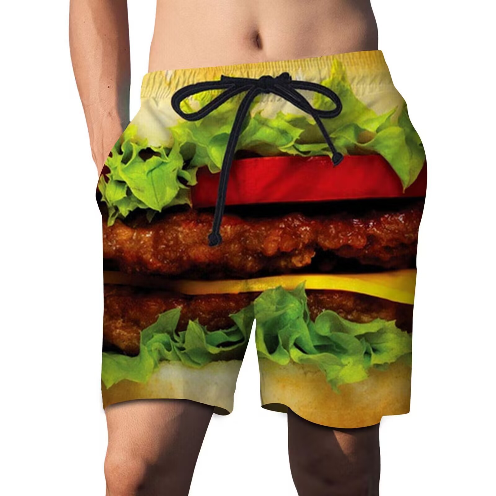 Mais vendidos calças retas com impressão digital de letras 3D, moda praia, shorts casuais masculinos de verão_voghion.com