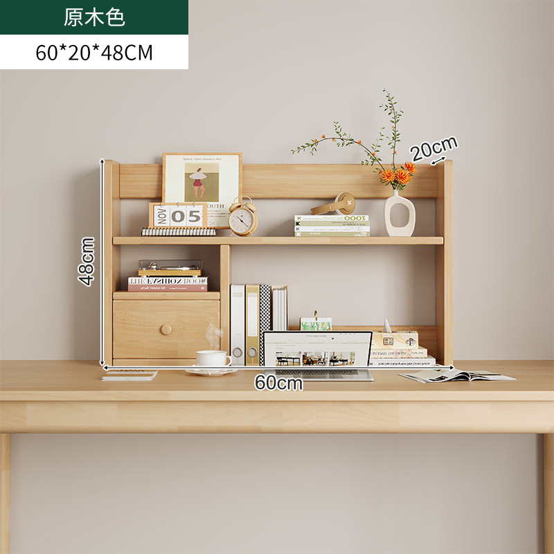 Estante de escritorio de madera maciza, estantería para niños de varias capas en el escritorio, escritorio de estudio para el hogar, estantería, gabinete bajo de almacenamiento con cajones