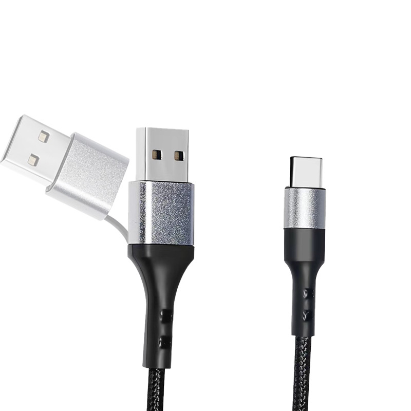 Directo de fábrica al por mayor PD66W dos-en uno doble Typec cable de datos de carga rápida adecuado para Huawei Apple Samsung