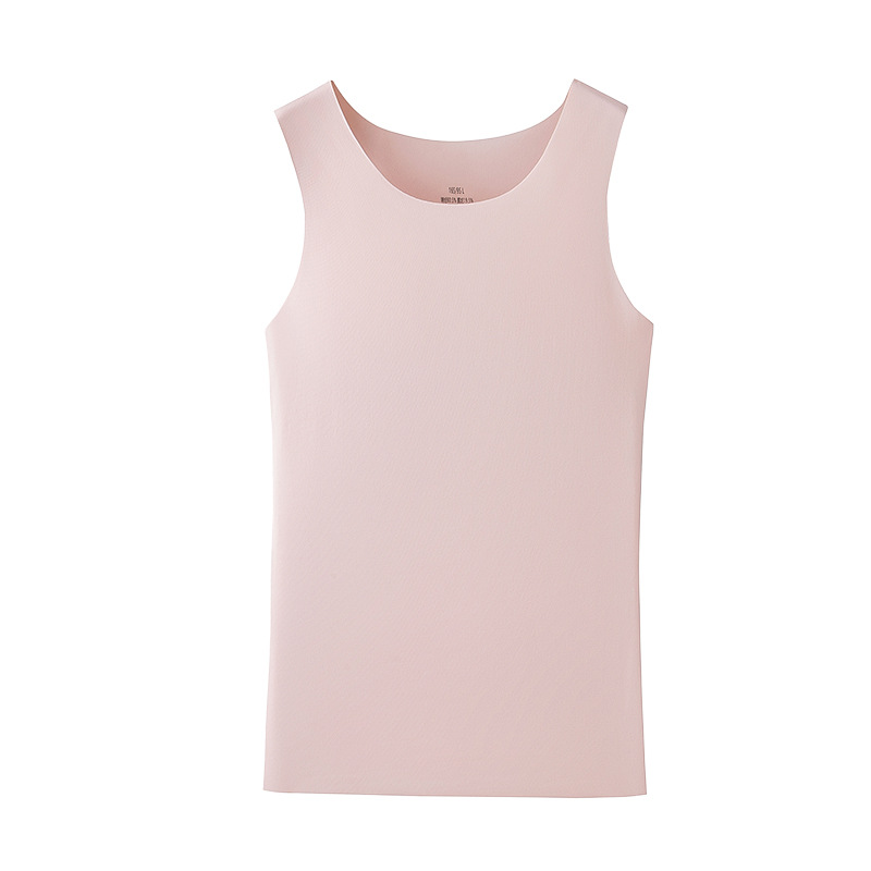 [Boutique de viaje] Chaleco base de mujer de primavera y verano de seda de hielo de doble cara casual sin costuras camiseta sin mangas de color sólido sin costuras