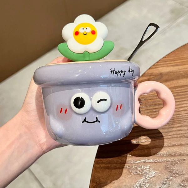 Expression flower cup-purple (cup + lid + ladle)