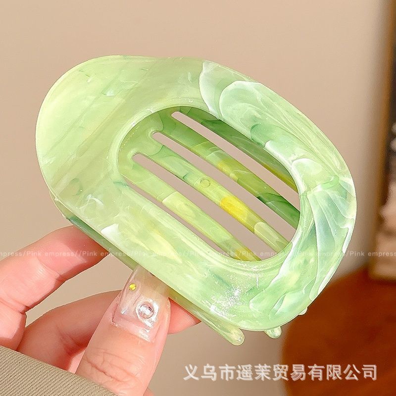 鲍鱼抓夹女圆形扁平后脑勺盘发夹不硌头扎发弧形马尾夹发卡发饰品|undefined