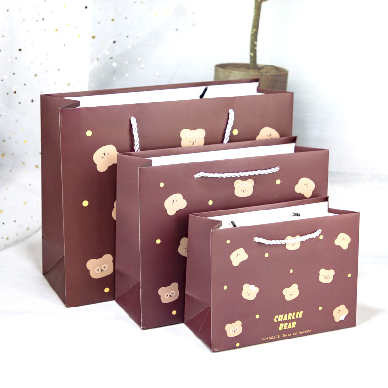 Dibujos animados simple lindo pequeño tamaño grande Día DE LA Madre caja de regalo de cumpleaños para niños bolsa de papel de embalaje portátil