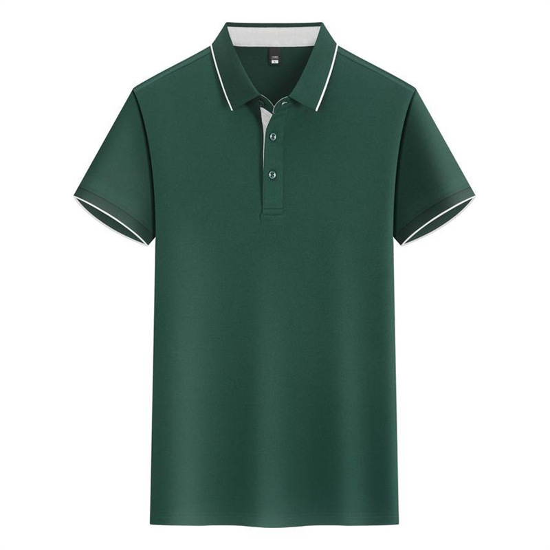 Polo de solapa de color a juego, ropa de trabajo personalizada, camiseta de manga corta transpirable, camisa publicitaria, mapa de impresión, borde de cinturón bordado