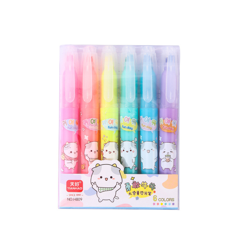 Morandi marcador de color de ojos para estudiantes marcador de cabeza ultra suave de gran capacidad marcador de cabeza diagonal marcador