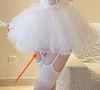 Single shot-white puff skirt