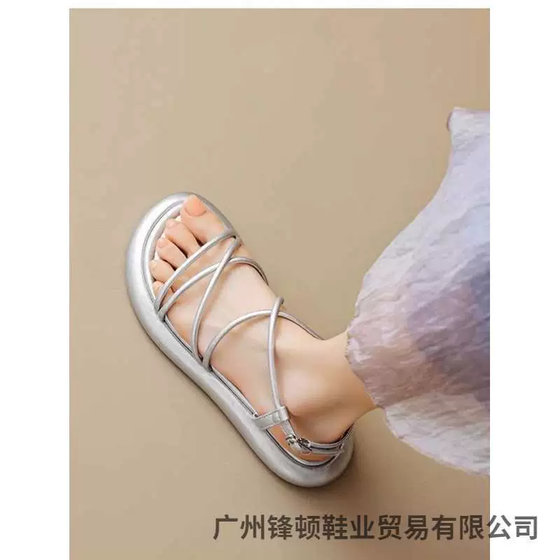 ANTCITY сандалии на толстой подошве 2025 лето новые сказочные стильные повседневные пляжные туфли с юбкой римские сандалии