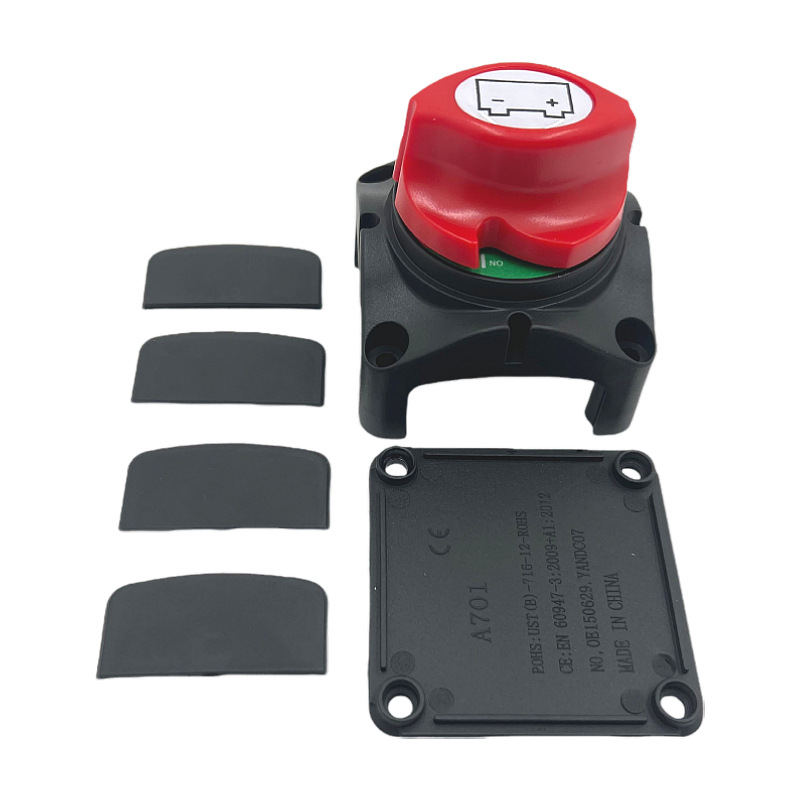 Transfronterizo de potencia de yate Interruptor principal doble columna de cobre de dos engranajes interruptor de apagado de la batería interruptor de batería a prueba de fugas tipo perilla