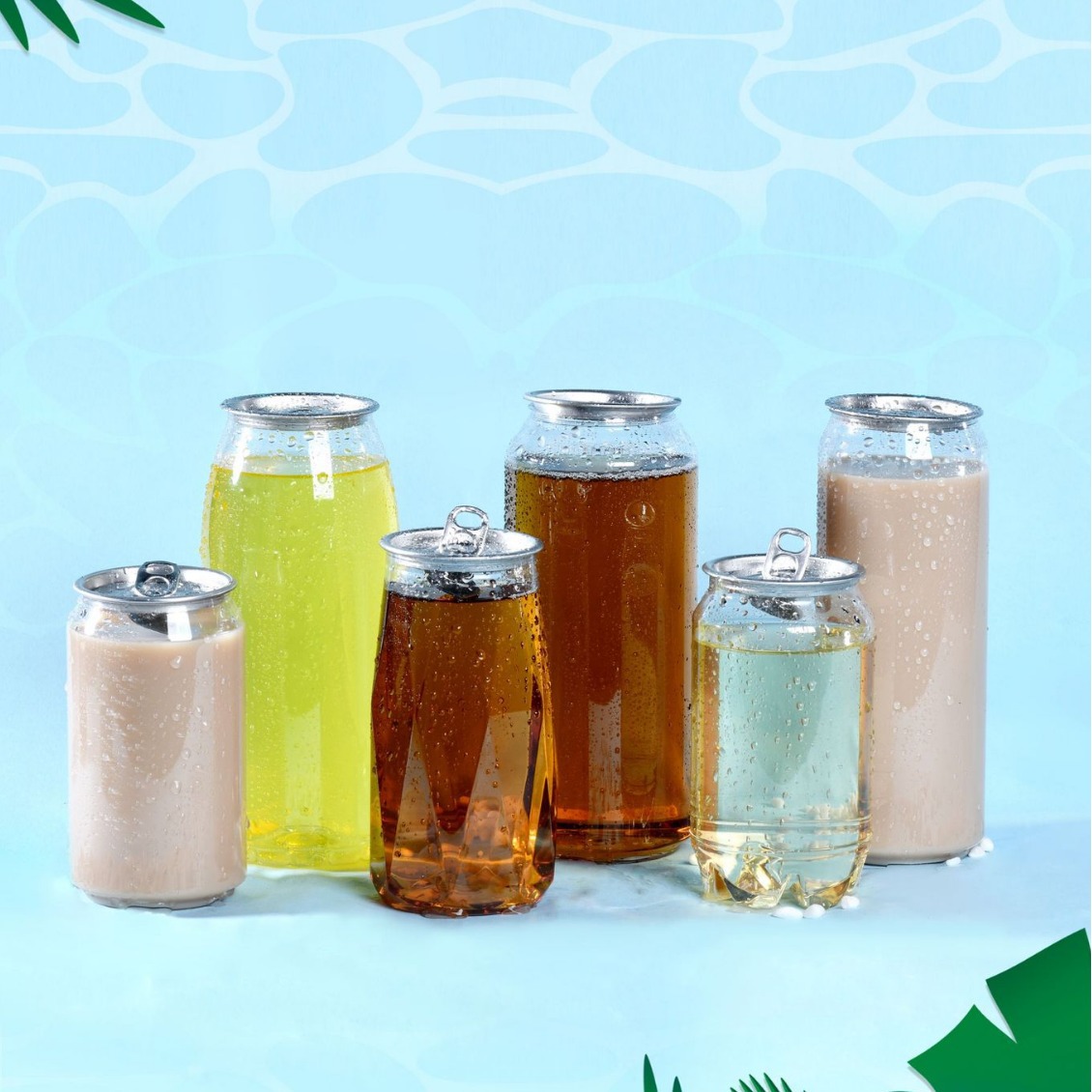 PET cound plastic can with a caliber of 55 mm asealled