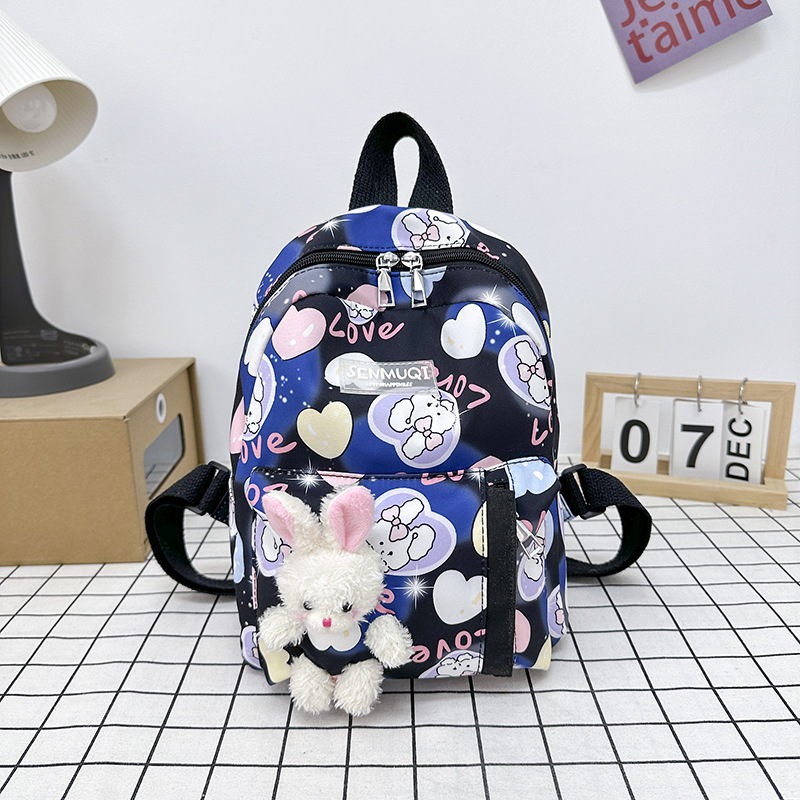 2024 nuevo kindergarten mochila de dibujos animados lindo conejito estudiante mochila de lona para niños Mochila pequeña y ligera