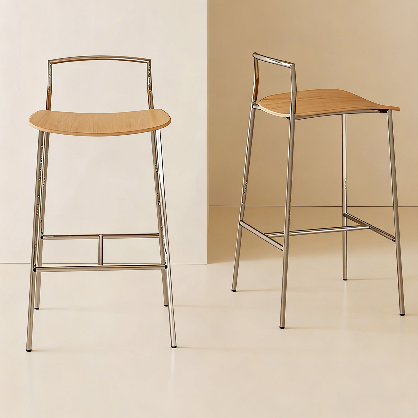 Bar Chair Designer High Chair Bar Chair Cream Simple Style Chair Plus High Back Chair Nordic Modern High Stool