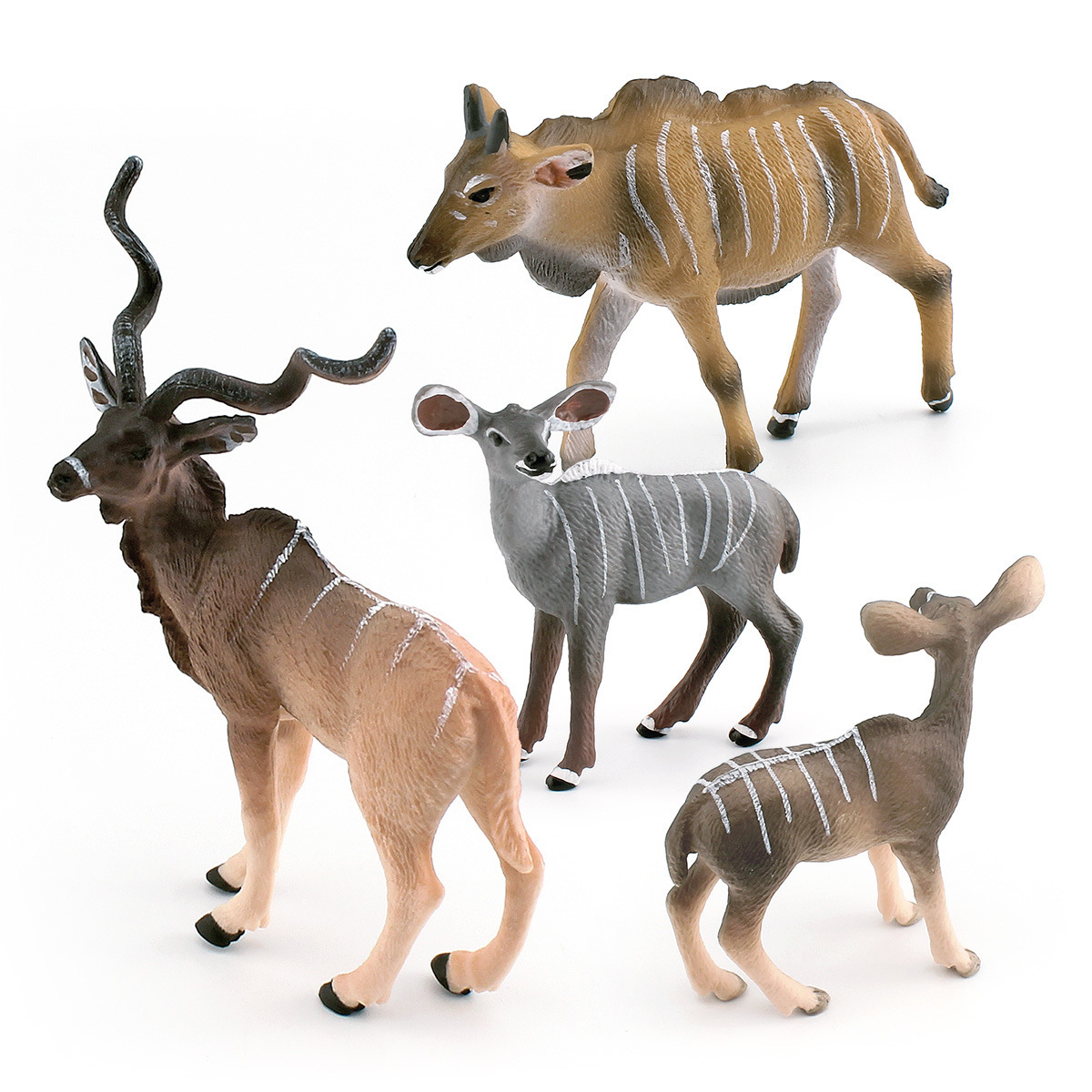 Exportación transfronteriza infantil simulación de juguetes de animales forestales antílopes púrpura africanos cuernos largos bisontes montañas adornos de arroz