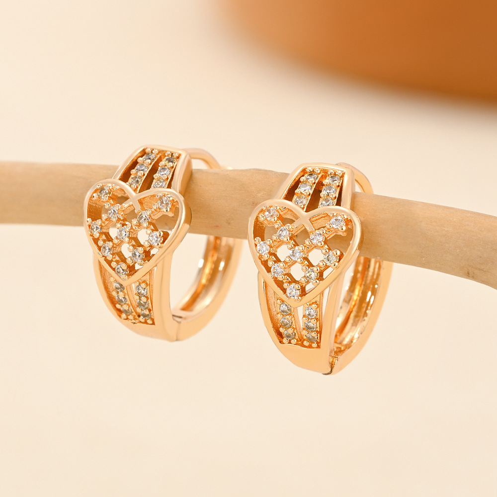 8g Weight Copper Ear Needle Material Zircon Inlay Material Earrings Classification 1 Pair Quantity Daily Occasion Copper Material Heart Shape, Crown, Rhombus Pattern Women's Gender Inlay Design Casual, Simple Style Style 1 Pair Casual Simple Style Heart Shape Crown Rhombus Inlay Copper Zircon Earrings 1