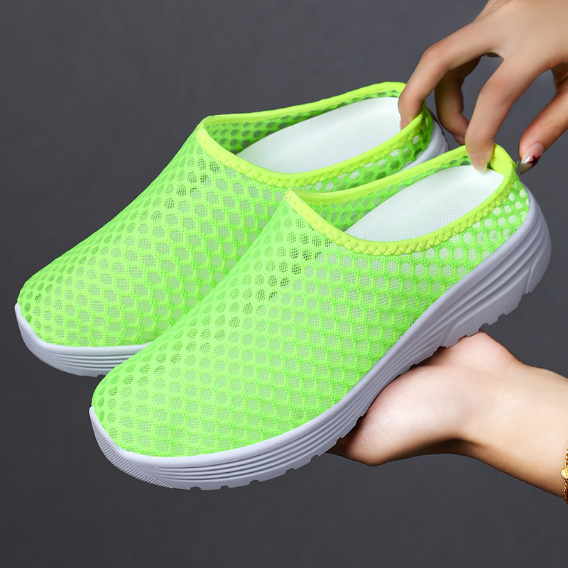 Zapatos zapatillas de verano para mujer zapatos de malla transpirables de gran tamaño transfronterizos suela suave sin pies cansados zapatos casuales zapatos perezosos de un pie