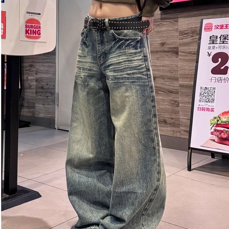 原牛复古性感水洗男士牛仔裤2025新款爆款牛仔裤春秋季宽松弯刀裤