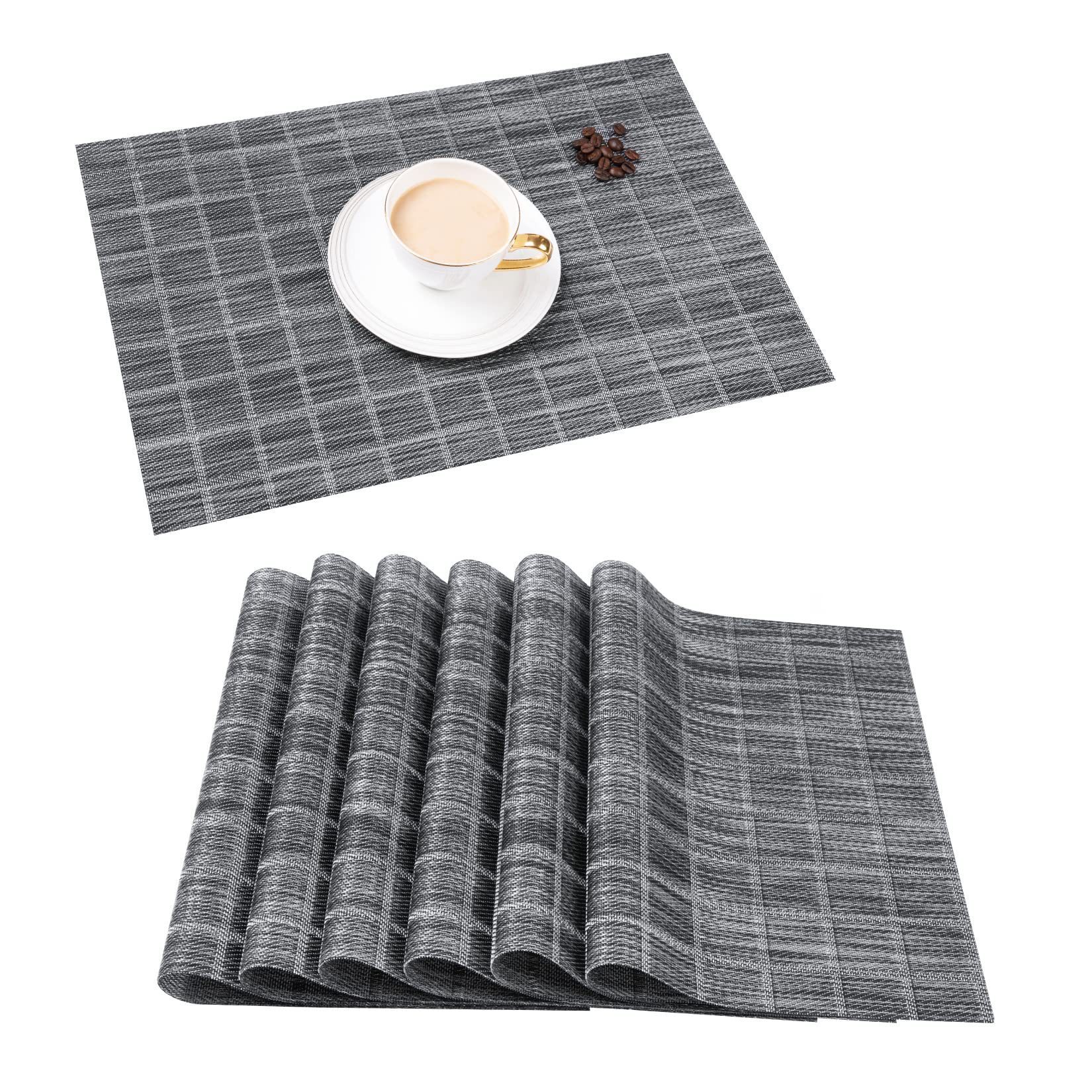 Texlin tejido Western placemat Plaid PVC placemat impermeable aislado estera de tabla lavable posavasos Hotel Casa
