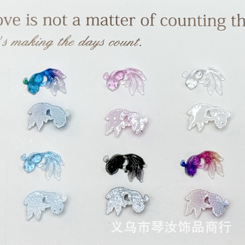 Nail Art Mini Goldfish Colorfulful Smart Artificial Fish Popular DIY Nail Decoration Earrings Acrylic Jewelry Accessories