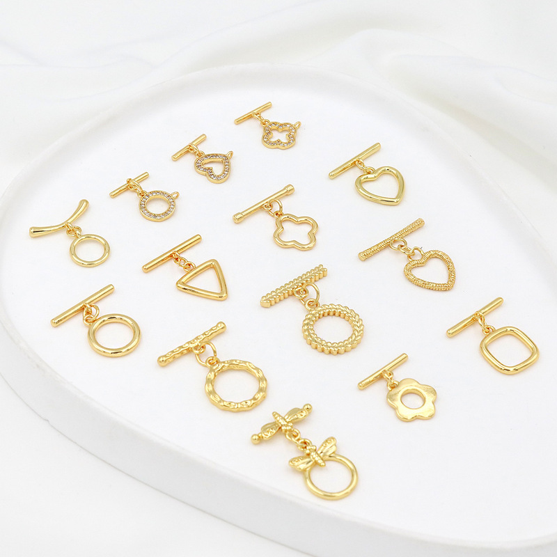 DIY Jewelry Accessories Copper Plated 18K True Gold Ot Buckle Jewelry Buckle Tail Chain Connection Buckle Necklace Bracelet B65