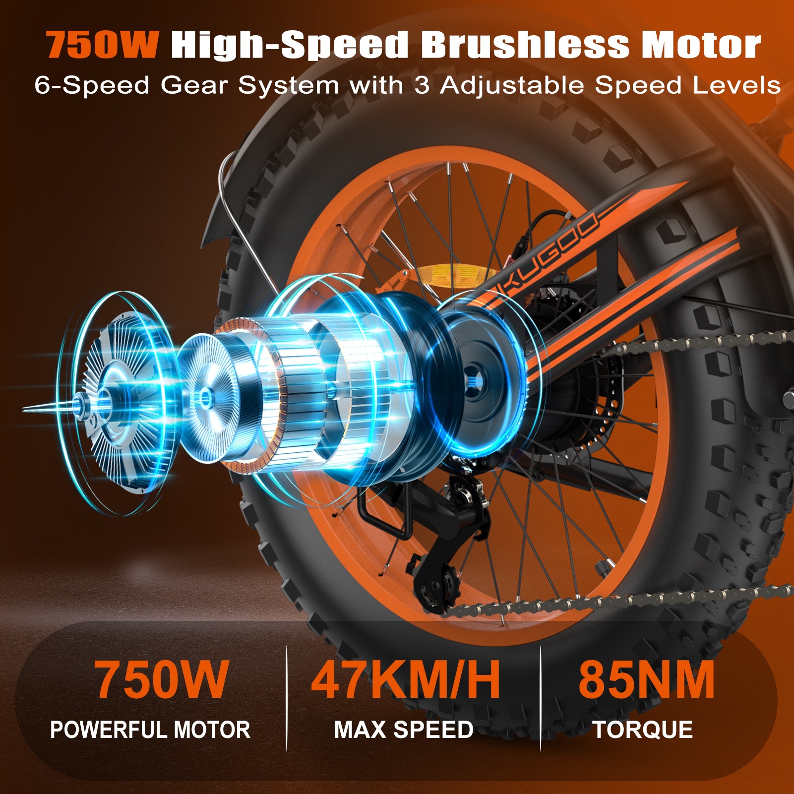 Электрический велосипед KUGOO V5 черный 750W