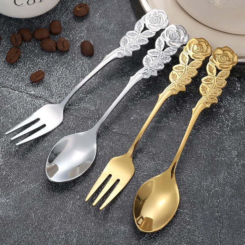 Нержавеющая сталь розовая ложка креативный десерт ложка вилка птичье гнездо ложка кофейная ложка свадебная ложка