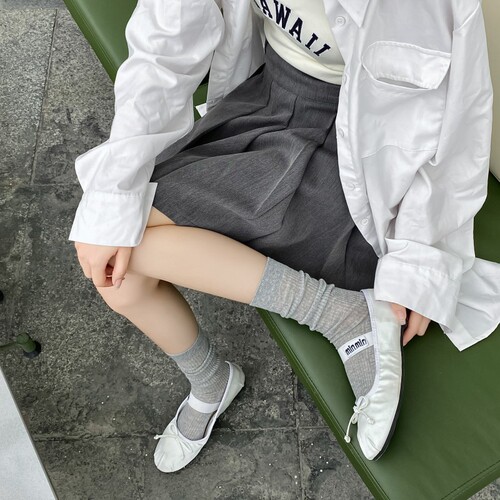 Summer Thin Pile Socks New Anti-pilling Candy Color Women's Socks Japanese Cotton Socks Mesh Breathable Mid-Tube Socks for Women